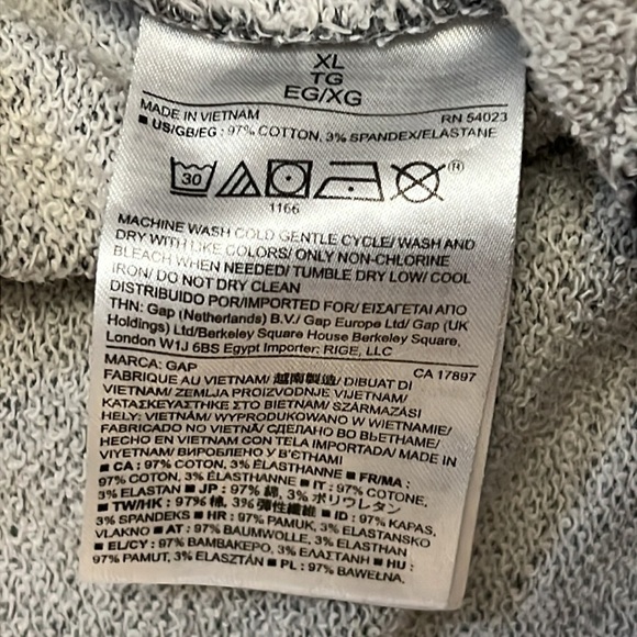 Gap Relaxed Marled Joggers Charcoal Gray  Sweatpants Drawstring Zip Pockets XL - Picture 10 of 13